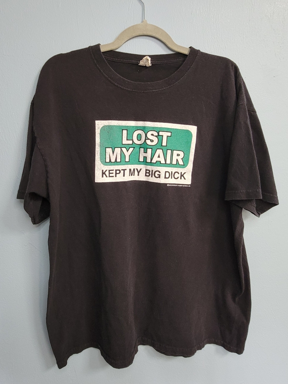 Vintage Y2K Humor Tee - "Lost My Hair Kept My Big D**k" Shirt - Year 2000 - XL